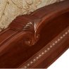 Luxury Carved Wood Sleigh Bed with Upholstered Headboard