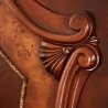 Luxury Carved Wood Sleigh Bed with Upholstered Headboard