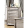 Luxurious Classic Tufted Upholstered Bed Frame with Ornate Silver Finish