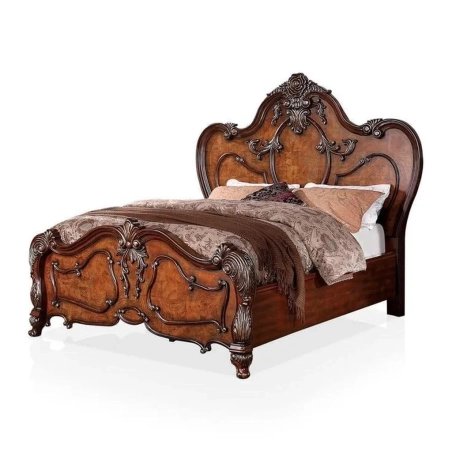 Classic Ornate Carved Wooden Bed Frame