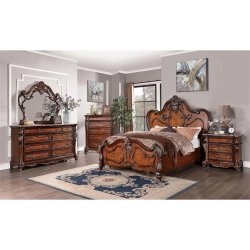 Classic Ornate Carved Wooden Bed Frame