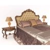 Elegant Classic Upholstered Bed Frame with Nightstands and Lamps