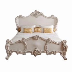 Classic Carved Wooden Bed Frame Luxury Bedroom Furniture