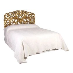 Elegant Gold Carved Headboard Bed Classic Style Bedroom Furniture