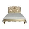 Elegant Gold Carved Headboard Bed Classic Style Bedroom Furniture