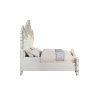 Luxury White Ornate Carved Tufted Bed Frame Classic Style