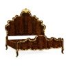Classic Ornate Wood Bed with Gold Carvings | Luxury Bedroom Furniture