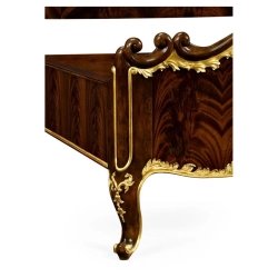Classic Ornate Wood Bed with Gold Carvings | Luxury Bedroom Furniture