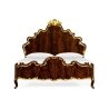 Classic Ornate Wood Bed with Gold Carvings | Luxury Bedroom Furniture