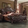 Elegant Classic Baroque Style Bed with Tufted Headboard and Footboard