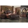Elegant Classic Baroque Style Bed with Tufted Headboard and Footboard
