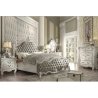 Elegant Classic Baroque Style Bed with Tufted Headboard and Footboard