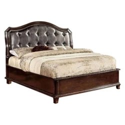 Luxury Upholstered Wood Platform Bed Frame Tufted Headboard