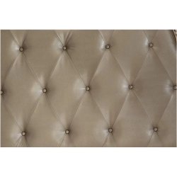Luxury Carved Sleigh Bed with Tufted Headboard - Champagne Finish