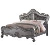 Luxury Carved Wood Bed Frame - Baroque Style Antique Silver Finish