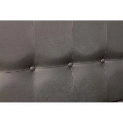 Modern Bed Frame with LED Lights Tufted Headboard and Mirrored Accents