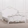 Elegant White Hand Carved Wood Bed Frame Classic European Style