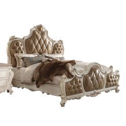 Luxury Classic Carved Upholstered Bed Frame