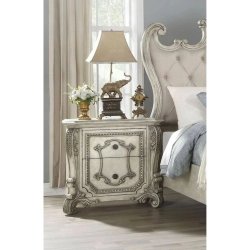 Classic Carved Upholstered Queen Bed | Elegant Bedroom Furniture