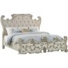 Classic Carved Upholstered Queen Bed | Elegant Bedroom Furniture
