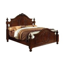 Luxurious Classic Carved Wood Queen Size Bed Frame