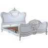 Handcrafted White Wood Classic Baroque Bed Frame