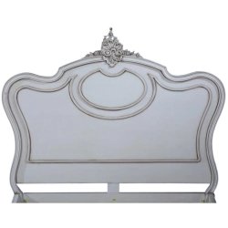 Handcrafted White Wood Classic Baroque Bed Frame