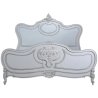 Handcrafted White Wood Classic Baroque Bed Frame