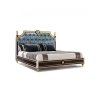 Luxury Classic Tufted Upholstered Bed with Gold Accents