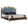 Luxury Classic Tufted Upholstered Bed with Gold Accents