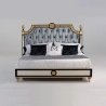 Luxury Classic Tufted Upholstered Bed with Gold Accents