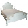Classic White Carved Wooden Bed Frame French Rococo Style