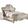 Classic Ornate Carved Wood Bed Frame White Finish