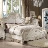 Elegant Carved Wood Bed Frame | Classic Antique White Finish