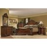 Luxury Carved Wood King Bed with Ornate Headboard and Footboard