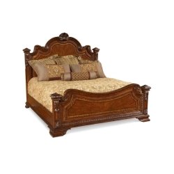 Ornate Classic Wooden Bed Frame with Intricate Carvings