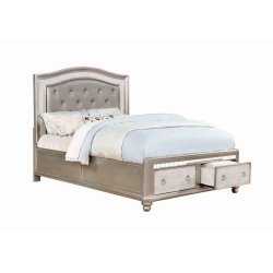 Transitional Contemporary Upholstered Panel Bed Frame