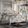 Classic European Luxury Upholstered Carved Bed Frame