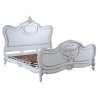 Luxurious White French Classic Carved Wooden Bed Frame