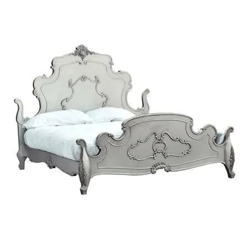 Luxury Handcrafted Baroque Wood Bed Frame Luxury Handcrafted Baroque Wood Bed Frame