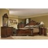 Classic Carved Wooden King Size Bed with Ornate Headboard and Footboard
