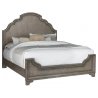 Elegant Classic Wooden Bed with Detailed Headboard and Footboard