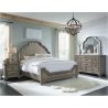 Elegant Classic Wooden Bed with Detailed Headboard and Footboard