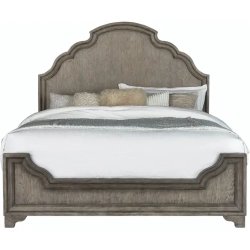 Elegant Classic Wooden Bed with Detailed Headboard and Footboard