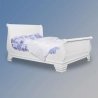 Elegant White Wooden Sleigh Bed Frame for Bedroom