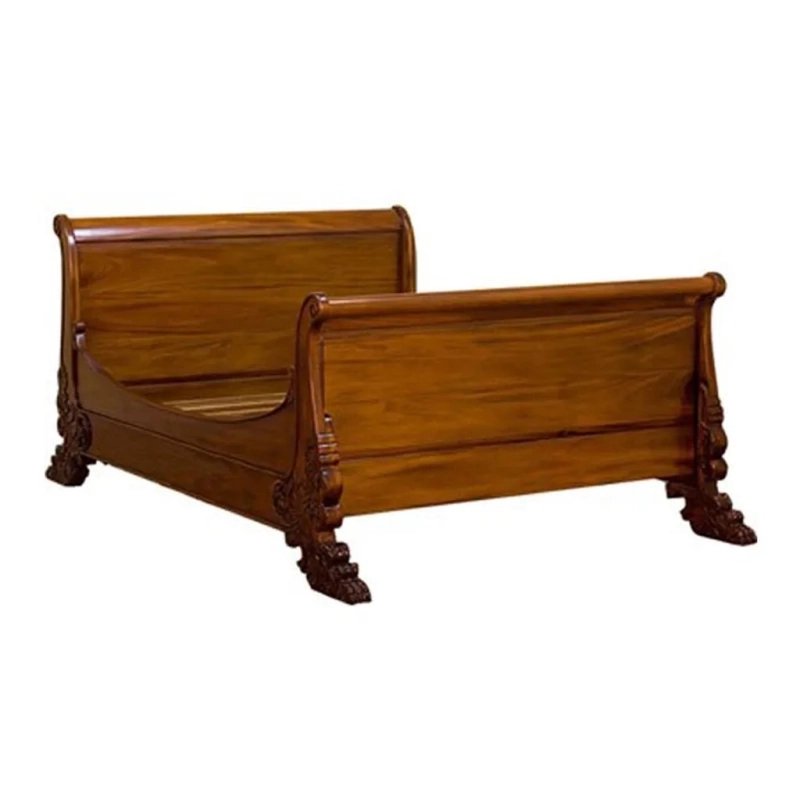 Luxury Carved Solid Wood Sleigh Bed Frame Luxury Carved Solid Wood Sleigh Bed Frame