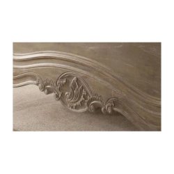 French Classic Carved Natural Wood Bed Frame Queen Size