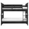 Solid Wood Black Bunk Bed with Integrated Storage Drawers