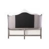 Elegant Upholstered Tufted Bed with Ornate Carving