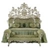 Luxurious Ornate Carved Bed Set with Bench